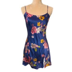 VICTORIA’S SECRET Vintage Y2K Silk Floral Chemise Mini Slip Dress Lingerie Small